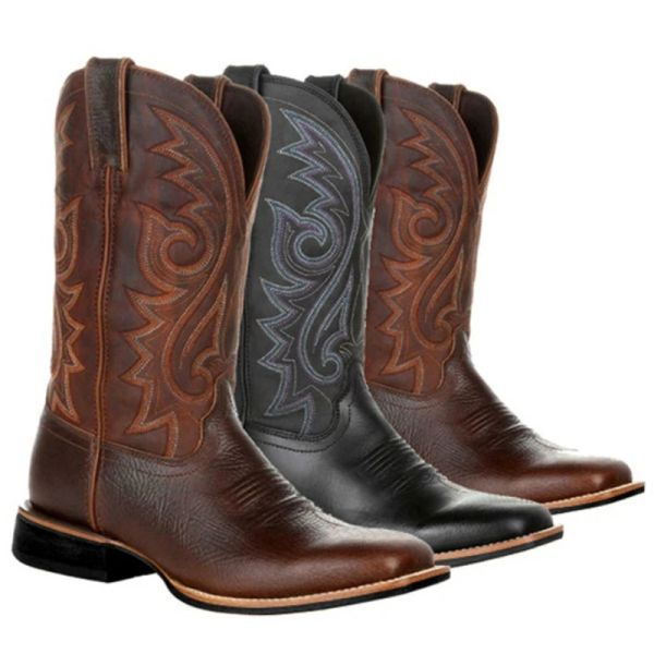 Boots Western Cowboy Boots Western Men's Western Vintage Slip on Shoes On Shoes Place Boots Boots de senderismo Zapatos de hombre