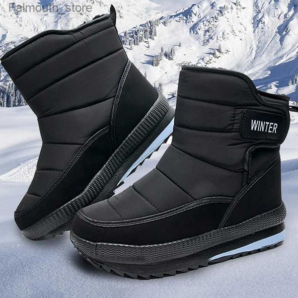 Bottes Bottes d'hiver pour hommes Plus botte de neige en coton en plein air garder au chaud la cheville à enfiler résistant à l'usure imperméable antidérapant décontracté chaussures masculines Q231010