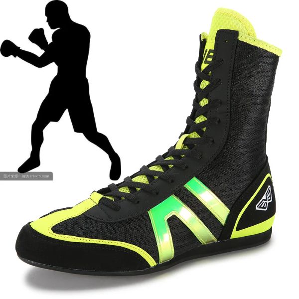 Bottes Chaussures de lutte de boxe pour femmes pour semelle extérieure extérieure chaussures de sport de combat Boots Laceup Boots chaussures de boxe Taille 3545
