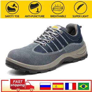 Laarzen mannen veiligheidsschoenen vrouwen antismashing stalen teen dop punctie proof construction lightweight ademende werkkwaliteit sneaker