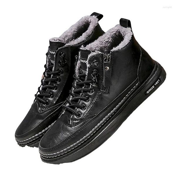 Bottes Hommes Chaussures D'hiver Baskets Chaussures De Sport Haute Qualité Mans Polaire Chaud