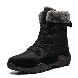 Boots Men Snow Chaussures Homme masculin Hiver Casual Shoe Anti Slippery Mens Warm Fur Footwear Work