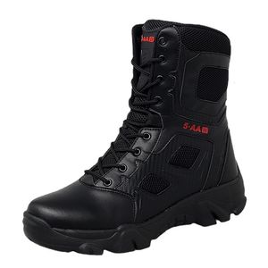 Laarzen Mannen Tactische Militaire Laarzen Heren Casual Schoenen Leer SWAT Leger Laars Motorfiets Enkel Legerkistjes Zwart Botas Militares Hombre 230323