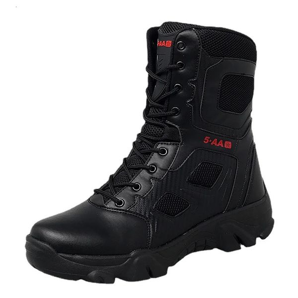 Botas Hombres Táctico Militar Para Hombre Zapatos Casuales Cuero SWAT Ejército Bota Motocicleta Tobillo Combate Negro Botas Militares Hombre 231018