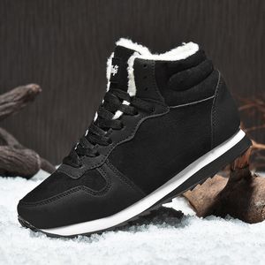 Bottes hommes hiver léger haut en cuir plate-forme chaussures anti-dérapant chaud neige peluche Botas Mujer 221119