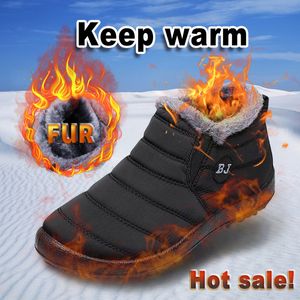 Botas Men Invierno Zapatos de talla grande de piel caliente Nieve de piel caliente Inside Negro para calzado de mans impermeable 221205