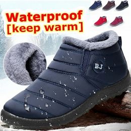 Bottes hommes femmes chaussures légères bottes de neige chaussures d'hiver imperméables grande taille 47 sans lacet unisexe bottines d'hiver 221007