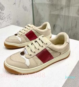 Botas Hombres Mujeres Screener Webbing Sneakers Designer Stripe Shoes Moda Dirty Leather Lace-up Tennis Shoe Fabric Low High Canvas 2022