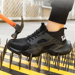 Boots Men de travail Chaussures de sécurité Boots 2023 Nouvelles baskets Antismashing Chaussures indestructibles Bottes de travail à performation avec capuchon d'orteil en acier