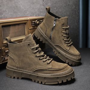 Boots Mens Ankle Fashion Retro Style Chaussures occasionnelles hiver
