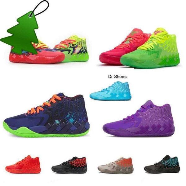 Bottes Hommes LaMelo Ball MB 01 chaussures de basket-ball Rick Morty Rouge Vert Galaxy Violet Bleu Gris Noir Buzz City Melo baskets tennis