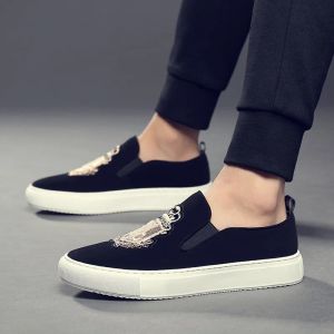 Laarzen heren gevulkaniseerd schoenen lente/herfst casual schoenen luie loafers Britse geborduurde comfortabele schoenen mannen sneakers