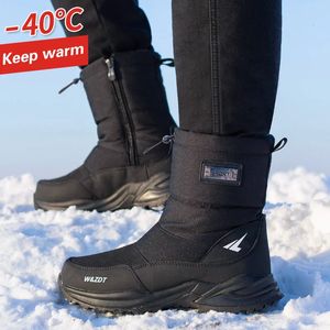 Bottes hommes hiver chaussures de marche en plein air antidérapant imperméable neige hommes chaussures en peluche chaudes homme pour 40 degrés 231212