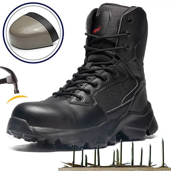 Boots Mens Travail Bottes de sécurité avec capuchon d'orteil en acier baskets imperméables d'hiver d'hiver Military Military Tactical Boots Boots Desert