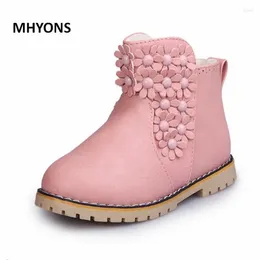 Boots Mhyons 2024 Fashion Girls Enfants Chaussures Pu Le cuir charmants enfants confortable Taille douce 26-35