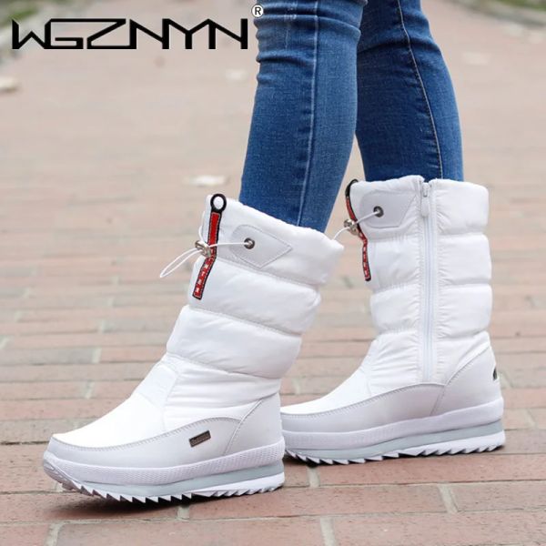 Botas Midcalf Snow Boots Mujeres Improdas de invierno Improte el agua Plataforma Botas de goma Ladículas Femeninas Femeninas Damas Fur Botas Mujer