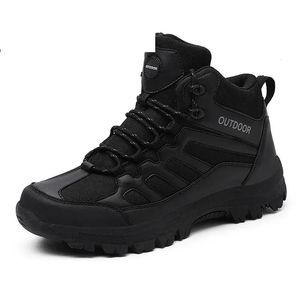 Botas militares Tobillo Hombres Cuero al aire libre Ejército de EE. UU. Caza Trekking Combate táctico para zapatos de trabajo Tamaño negro 3949 Bot 231128