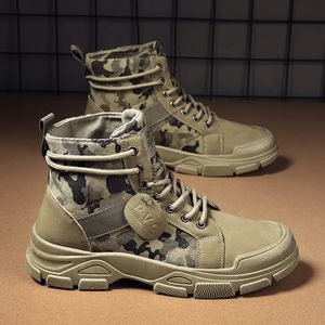Bottes militaires pour hommes automne haut Camouflage désert chaussures plates décontractées hommes botte respirant antidérapant chaussures de travail Zapatillas Hombre 231128