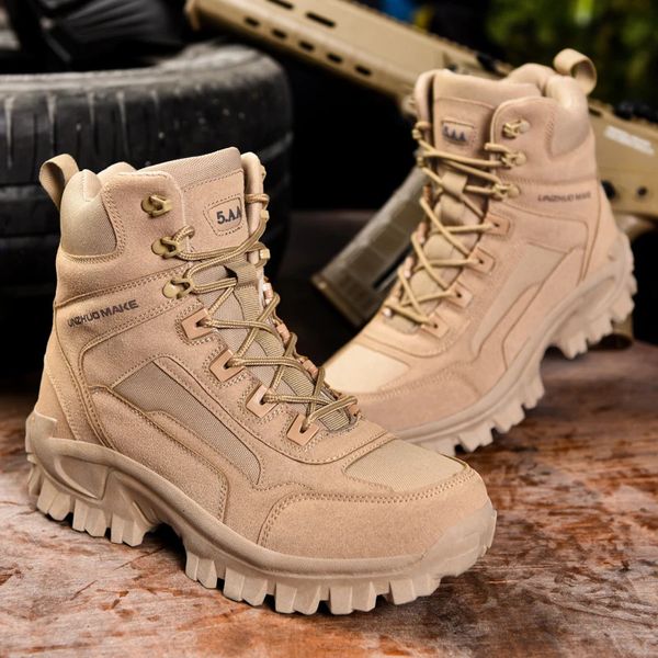 Boots Military Special Forces Desert Combat Shoes Outdoor Hunting Randonnée Bottes de camping Bottes Tactical Boots Work Chaussures 240430