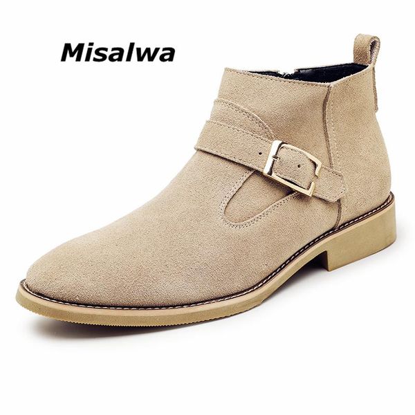 Bottes Misalwa Sand Cowboy Boots Men de chaussures en cuir en daim