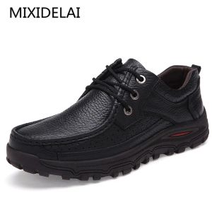 Boots Mixidelai Marque Men Chaussures Fabriquées à la main de haute qualité, chaussures en cuir glissées sur les affaires confortables Chaussures décontractées Big Taille 47 48