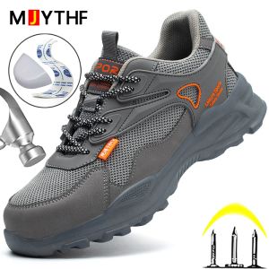 Boots Mjythf Gray Work Sneakers Isolation masculine 10kV Chaussures de sécurité Antipuncture Chaussures de protection Composite Toe Bottes de travail