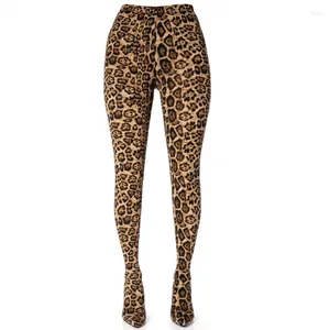 Laarzen mkkhou mode over de knie vrouwen sexy luipaard stretch broek jumpsuit high hak modern