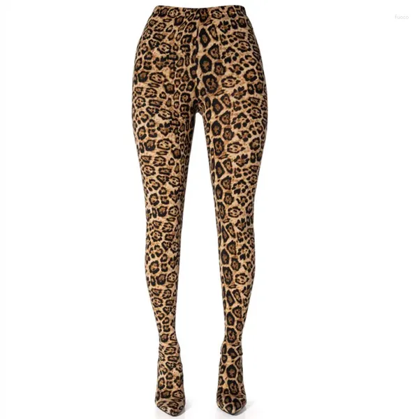 Botas mkkhou moda sobre la rodilla mujeres sexy leopardo pantalones puestos de altura moderna