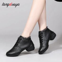 Boots Modern Dance Sneakers Femmes Training Jazz Dance Shoes Leather High Top Dance Sneaker Femme Practice Chaussures Modern Dance Jazz Shoe