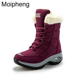 Botas Moipheng Mujeres Botas Invierno Mantenga la calidad cálida Botas de nieve media Damas Lace-up cómodos botines impermeables Chaussures Femme 230811