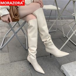 Boots Morazora 2023 Taille 3343 Véritines en cuir Boots Boots talons pointus Point Toe Dames Chaussures