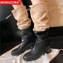 Boots Morazora 2024 Couleurs mélangées authentiques en cuir automne