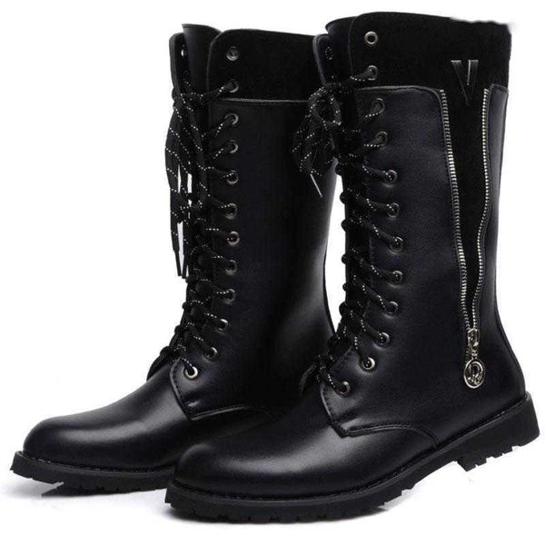 Bottes moto hautes hommes hiver Zapatos De Hombre hommes chaussures militaire Combat Botas