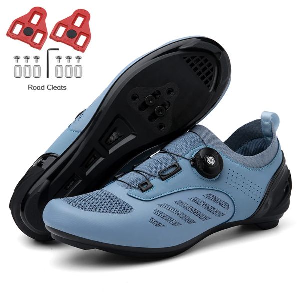 Botas MTB zapatos planos para hombres Velocidad de ciclismo de zapatillas Autoportaje Clip de pedal Pedal Road Bike Shoes Women SPD Cordes de carreras Calzado