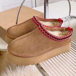 Laarzen nieuwe Australi￫ dames sneeuwschoen tazz slipper tasman ontwerper bontglaasjes klassieke ultra mini -platform laarsjes suede wol winter warmugg fgg fgg