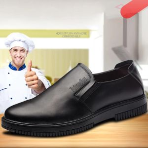 Boots Nouvelles bottes noires hommes Chaussures de sécurité Cuisine Chaussures Antiskide