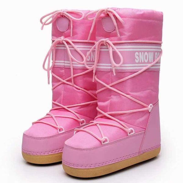 Bottes Nouvelles bottes hiver ski espace mode tête ronde mi baril femmes neige épaissie lunaire pantalons chaussures femmes bottes Zapatos De MujerL2401