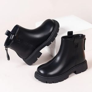 Bottes Nouvelles chaussures courtes de Brown Black Boys Boots Back Spring Automne Automne Fashion Girls 'Boots non glissade Chaussures pour enfants 231027