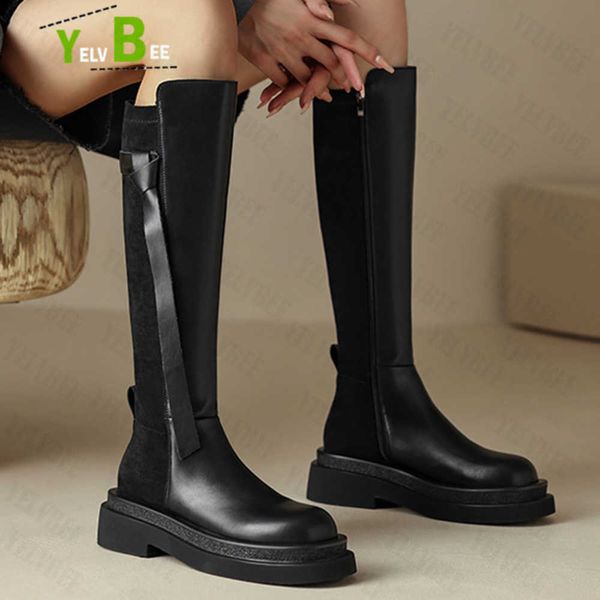 Bottes Nouvelle Mode Goth Plate-Forme Appartements Femmes Chaussures Genou Haute Gladiateur Appartements Chunky Bottes Longues Hiver 2022 Casual Mujer Zapatillas 1202