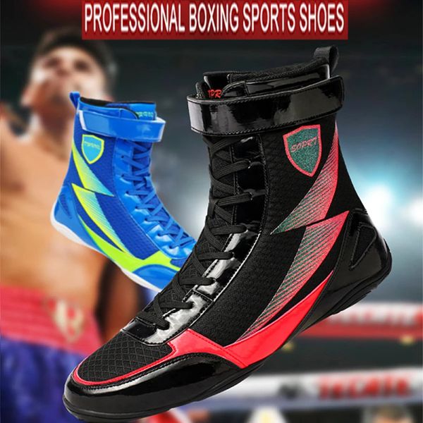 Boots New Men's Boxing.Chaussures de sport de lutte, chaussures de clôture de protection des pieds supérieurs, chaussures à haltérophilie accroupie, respirante et non
