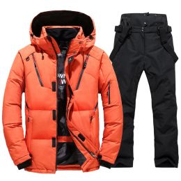 Laarzen nieuw ski -pak mannen winter sneeuw parka's warme winddichte buitensporten skiën door jassen en broek mannelijke snowboard slijtage overalls