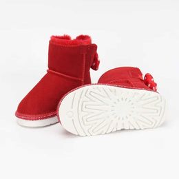 Bottes Nouvelles bottes de neige tube bas nœud noeud chaussures de bébé pour hommes et femmes bébé enfant en bas âge chaussures en coton T221006
