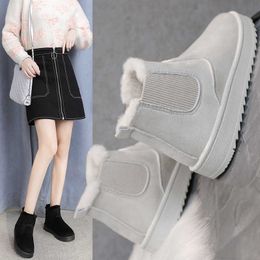 Botas novas espessadas e mobiliadas grande inverno moda quente um passo curto sapatos de algodão mulheres neve 230830