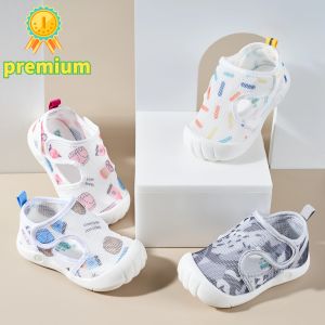 Laarzen nieuwe peuter baby sandalen ademende lucht gaas schattige schoenen 14 jaar antislip zachte zool eerste wandelaars baby lichtgewicht zomer