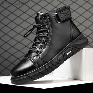 Bottes nouvelle tendance chaussures pour hommes mode confortable noir haute qualité chaussures pour hommes mode complet correspondant bottes décontractées Z230803