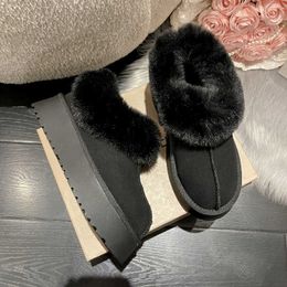 Bottes nouveau hiver femmes court en peluche chaud neige appartements chaussures décontractées daim fourrure Chelsea cheville plate-forme dames Botas Mujer 221215