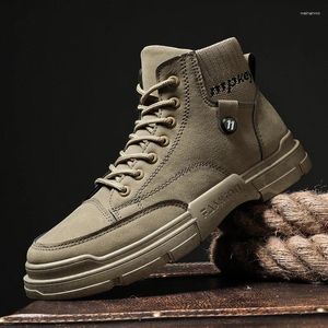 Boots Nice Automne Earning Winter Shoes Men épaisse semelle Cool Young Man Street Mens Ankle Fashion Footwear masculin Ka4022