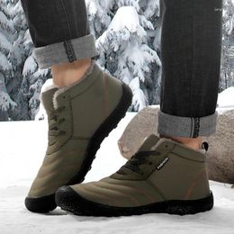 Boots beaux chaussures d'hiver pour hommes extérieurs imperméables et neige de la cheville non glissée botas zapatos de hombre