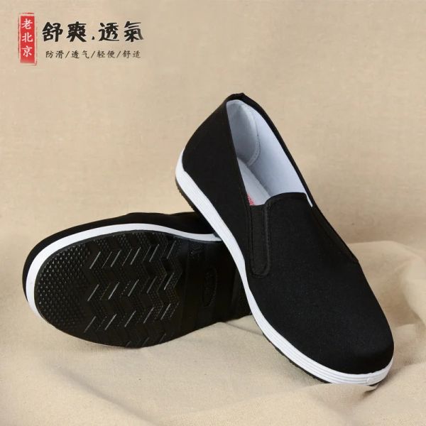 Bottes Old Pékin Chaussures en tissu pour hommes Style chinois traditionnel Kung Fu Bruce Lee Tai Chi Retro Rubber Sole Shoes 3845