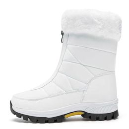 Botas OLOMLB invierno dulce al aire libre botas de nieve para mujer 35-42 mujer cremallera frontal zapatos térmicos diseñador algodón cómodo L221018